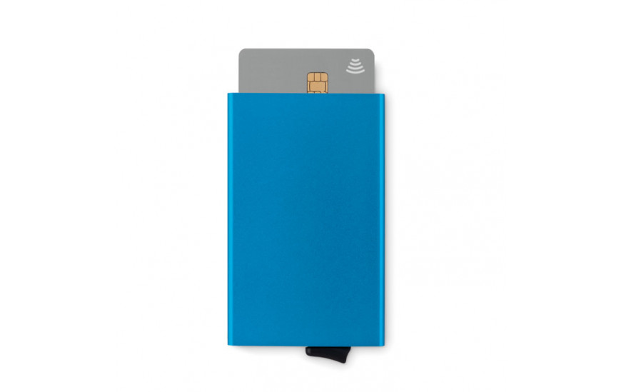 Tarjetero de aluminio RFID Securpush azul
