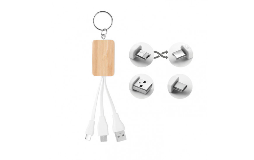 Llavero con carcasa de bambú Clauer madera