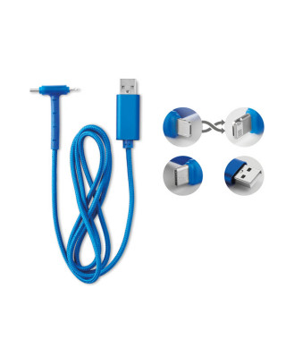 Cable de carga 3 en 1 Cable stand azul royal